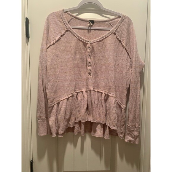 Free People Babydoll Thermal Top - Picture 1 of 7